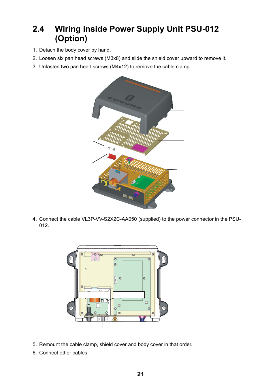 4 wiring inside power supply unit psu-012 (option) | Furuno NAVnet DRS2D User Manual | Page 28 / 44