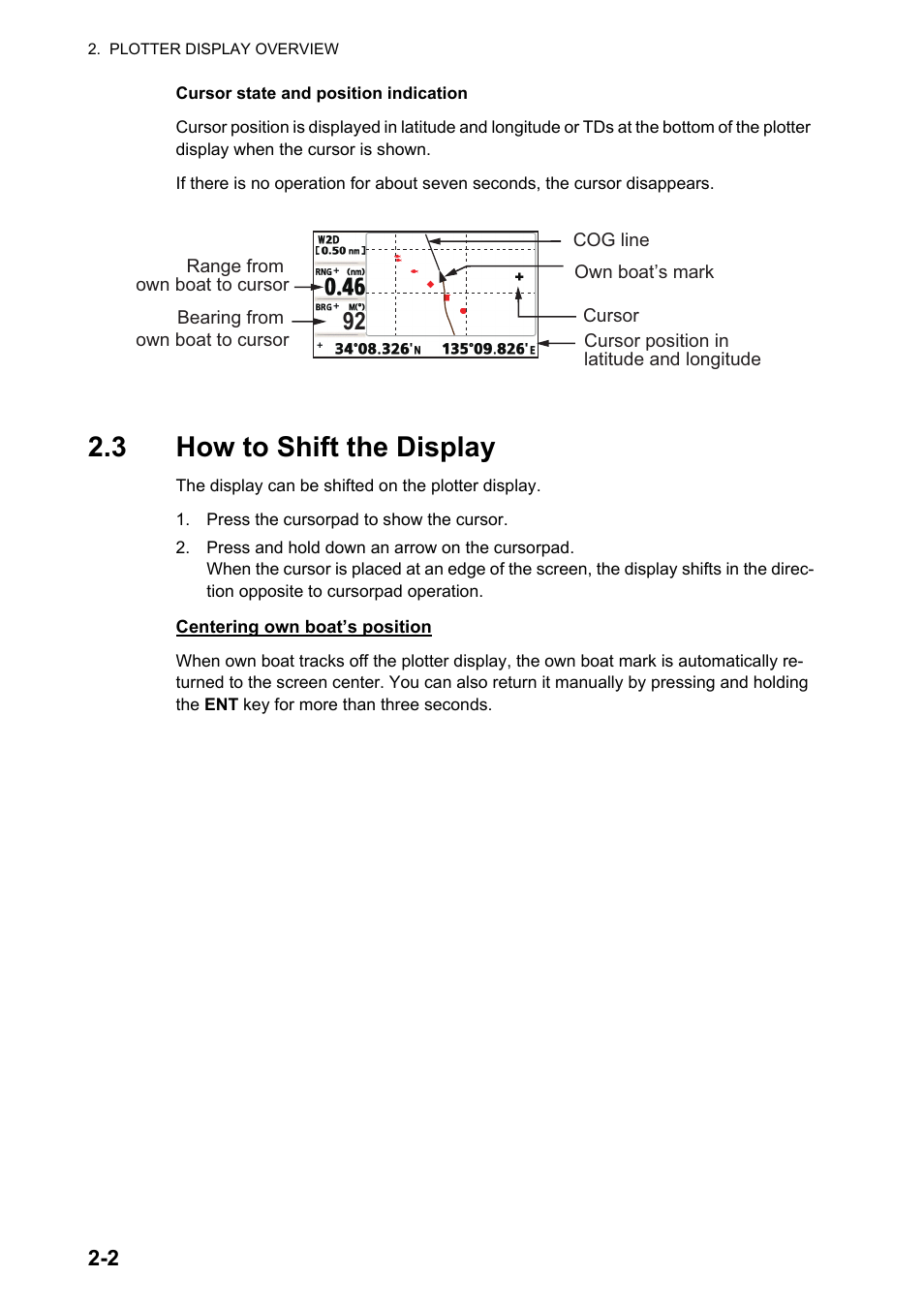 3how to shift the display, 3 how to shift the display | Furuno GP-33 User Manual | Page 22 / 98