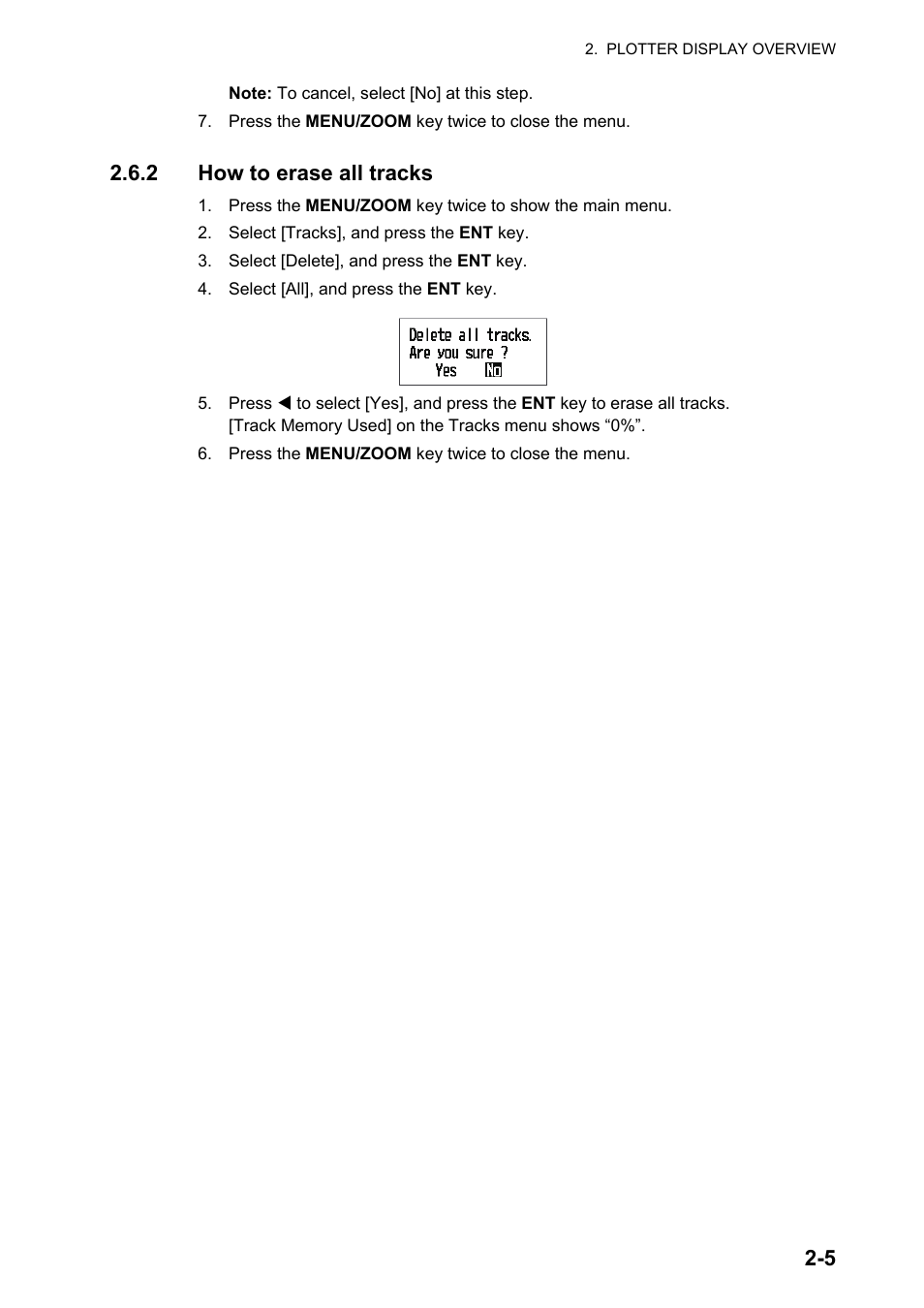 2 how to erase all tracks | Furuno GP-33 User Manual | Page 25 / 98