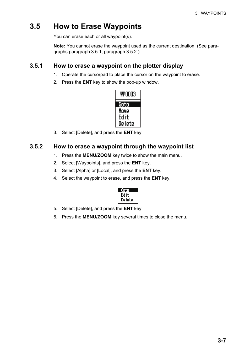 5how to erase waypoints, 5 how to erase waypoints | Furuno GP-33 User Manual | Page 33 / 98