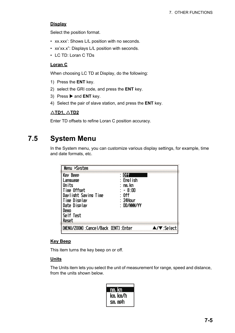 5system menu, 5 system menu | Furuno GP-33 User Manual | Page 55 / 98