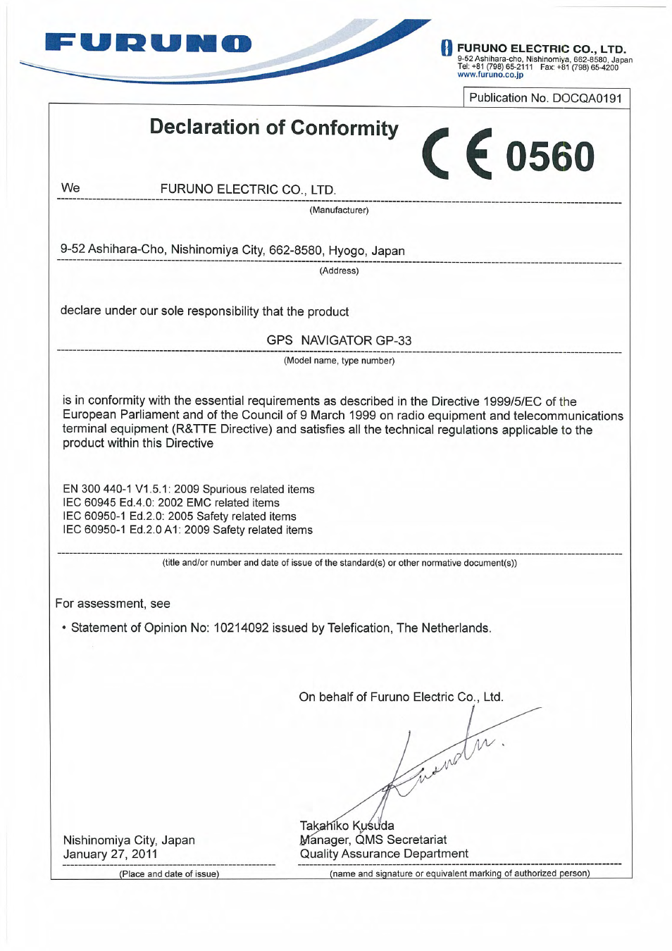 Furuno GP-33 User Manual | Page 97 / 98