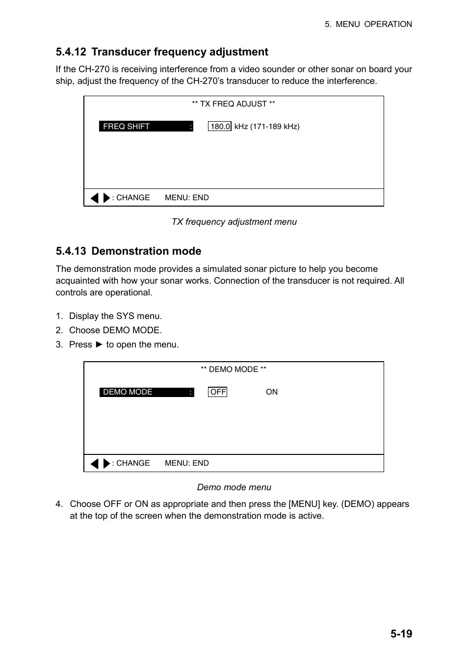 13 demonstration mode | Furuno CH-270 User Manual | Page 103 / 118