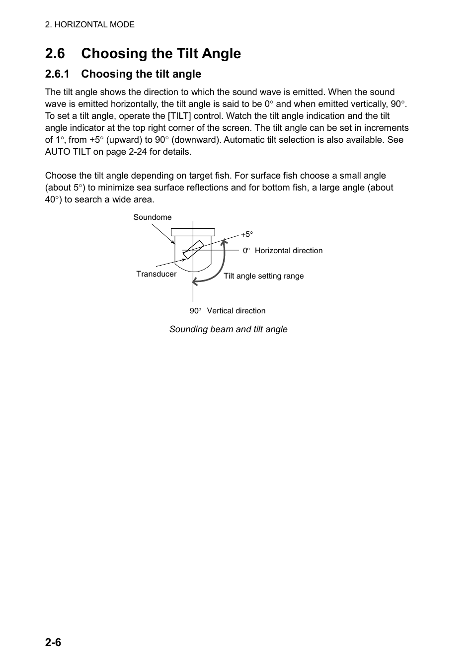 6 choosing the tilt angle | Furuno CH-270 User Manual | Page 26 / 118