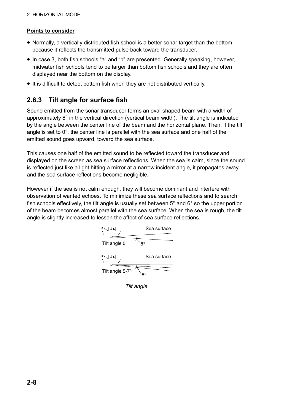 3 tilt angle for surface fish | Furuno CH-270 User Manual | Page 28 / 118
