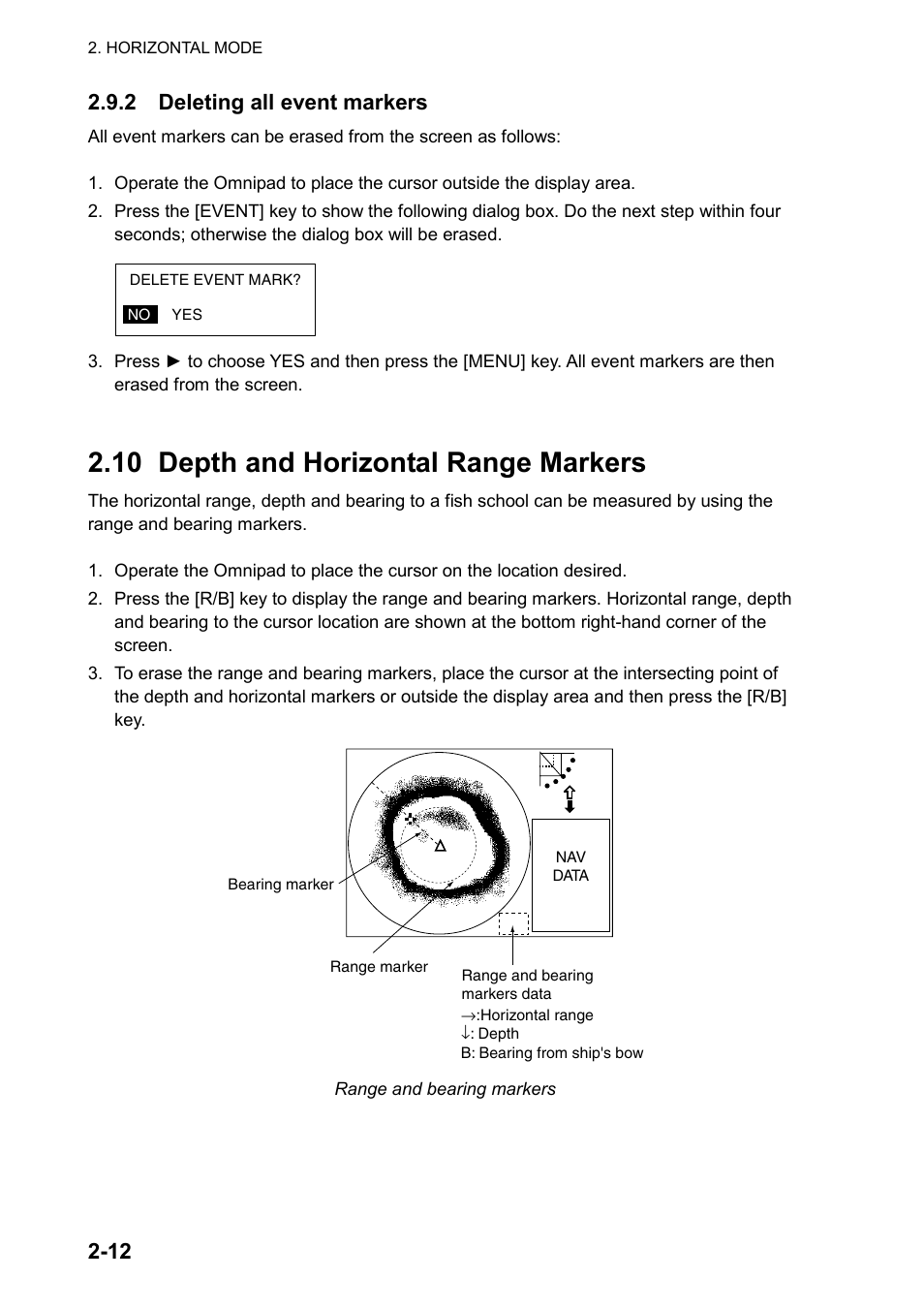 10 depth and horizontal range markers | Furuno CH-270 User Manual | Page 32 / 118