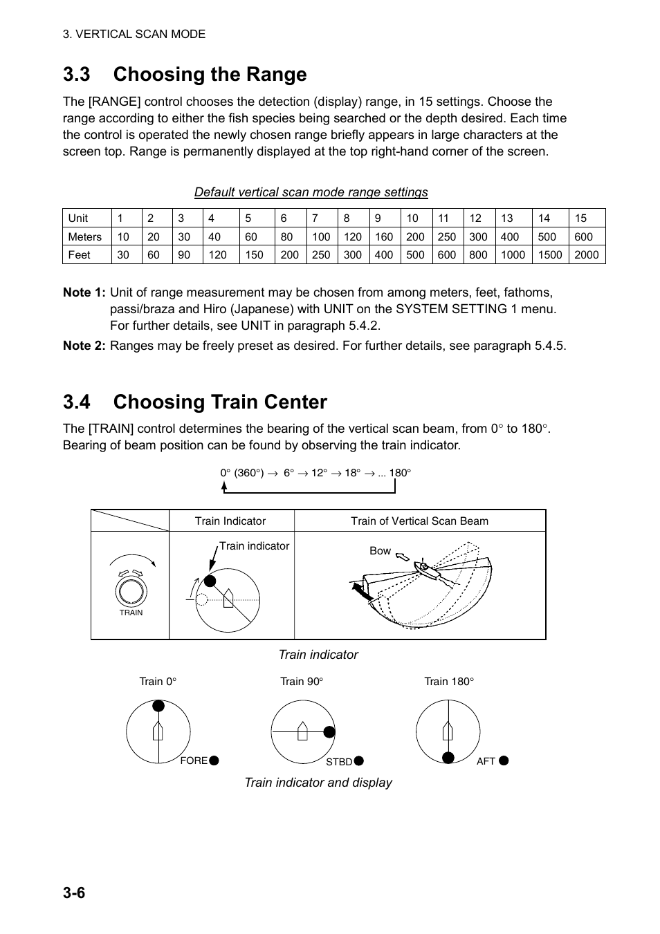 3 choosing the range, 4 choosing train center | Furuno CH-270 User Manual | Page 60 / 118