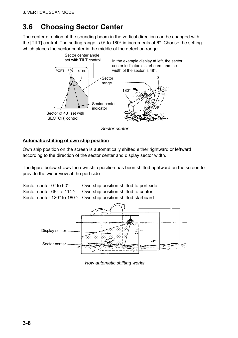6 choosing sector center | Furuno CH-270 User Manual | Page 62 / 118