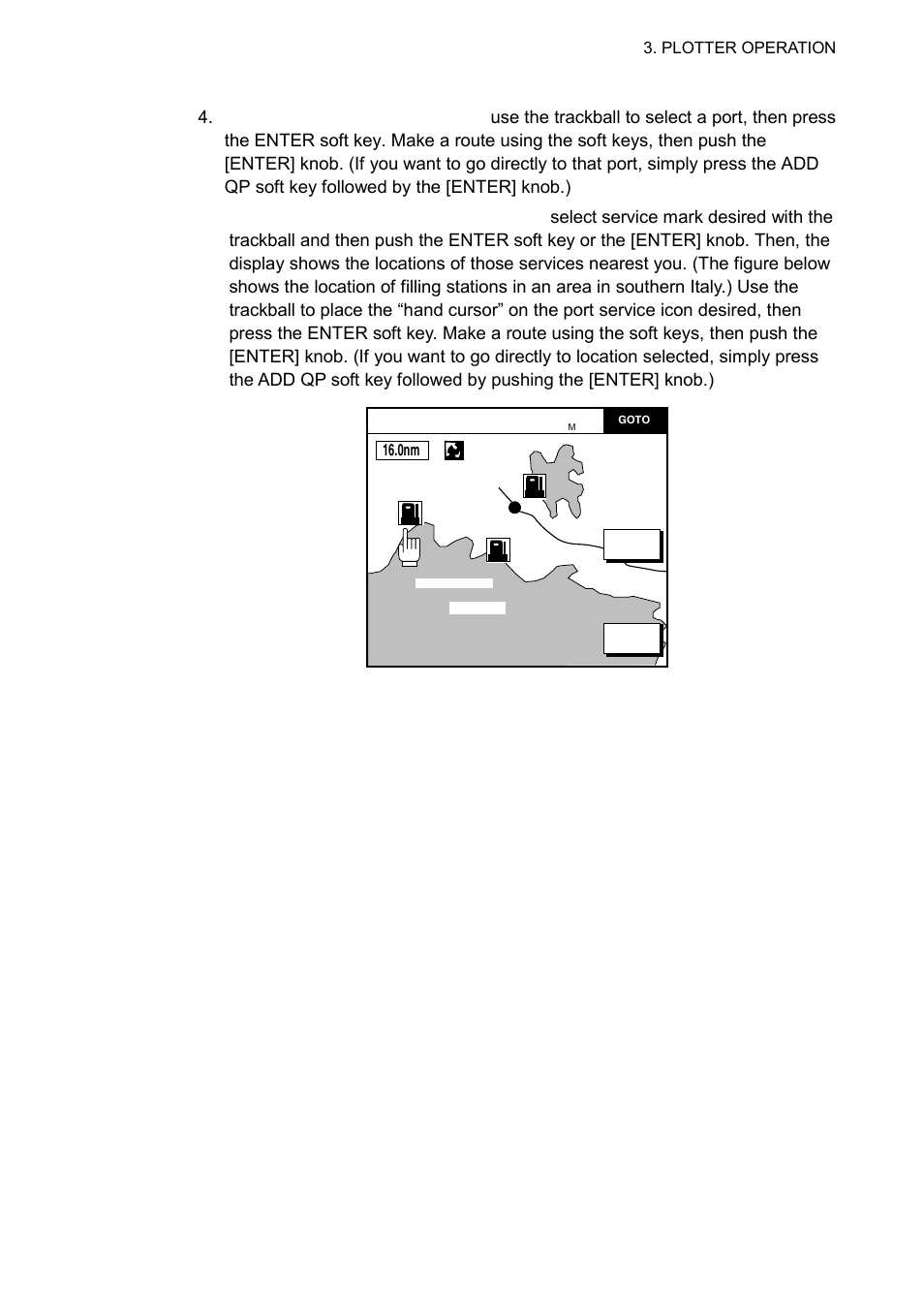 Sample filling station locations (southern italy) | Furuno COLOR VIDEO PLOTTER 1933C User Manual | Page 131 / 251