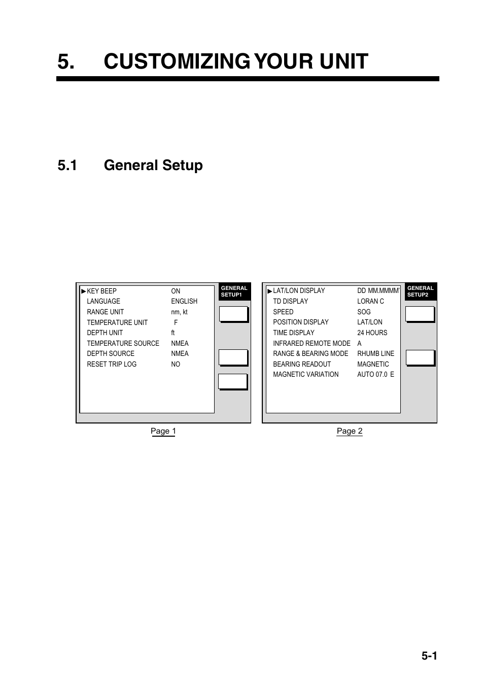 Customizing your unit, 1 general setup | Furuno COLOR VIDEO PLOTTER 1933C User Manual | Page 172 / 251