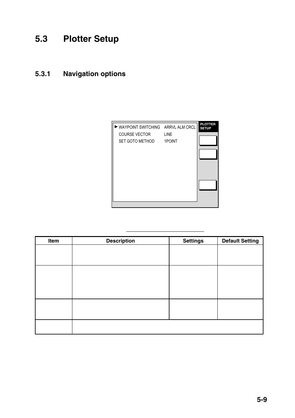 3 plotter setup, 1 navigation options | Furuno COLOR VIDEO PLOTTER 1933C User Manual | Page 180 / 251