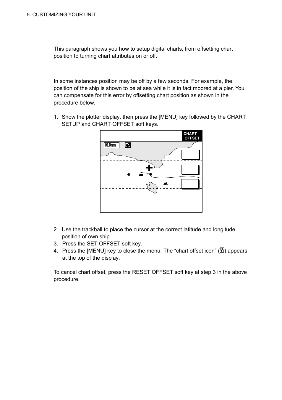 4 chart setup, 1 chart offset | Furuno COLOR VIDEO PLOTTER 1933C User Manual | Page 183 / 251