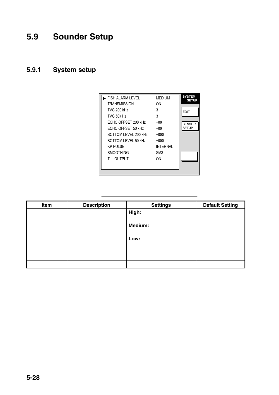 9 sounder setup, 1 system setup | Furuno COLOR VIDEO PLOTTER 1933C User Manual | Page 199 / 251