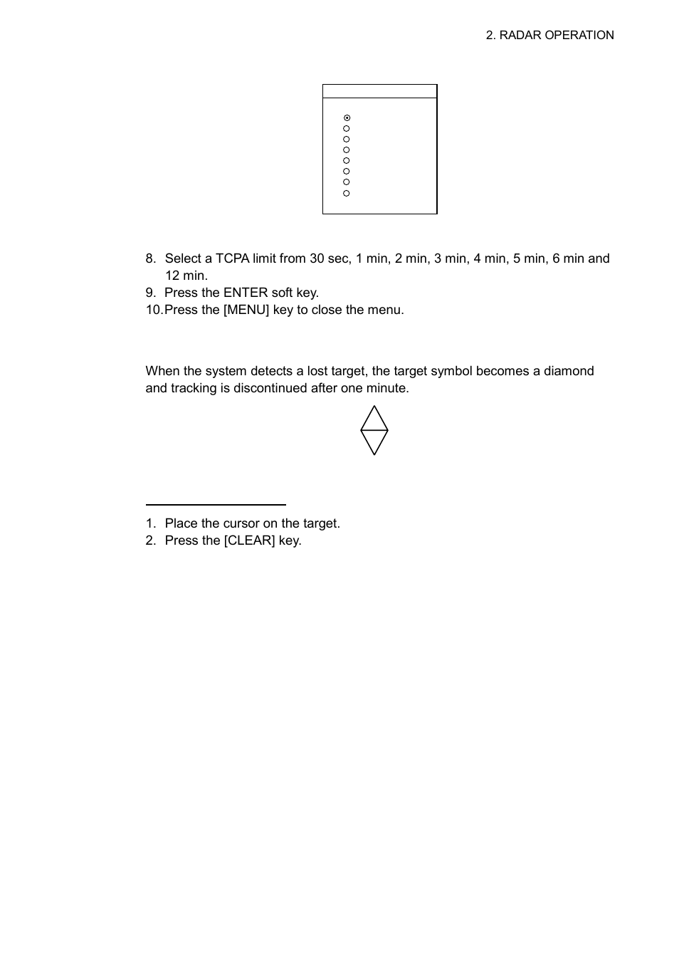 9 lost target alarm (arp) | Furuno COLOR VIDEO PLOTTER 1933C User Manual | Page 77 / 251