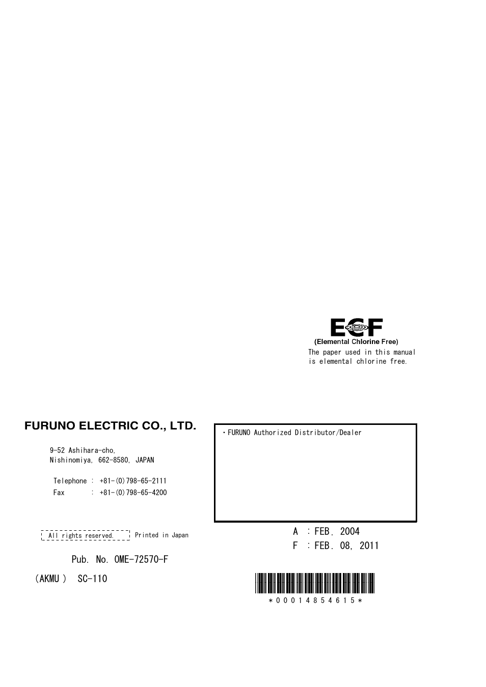 Furuno SC-110 User Manual | Page 2 / 89
