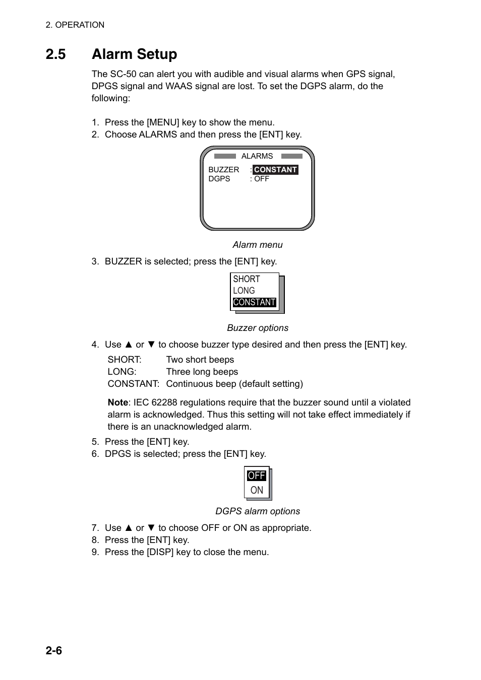 5 alarm setup | Furuno SC-110 User Manual | Page 36 / 89