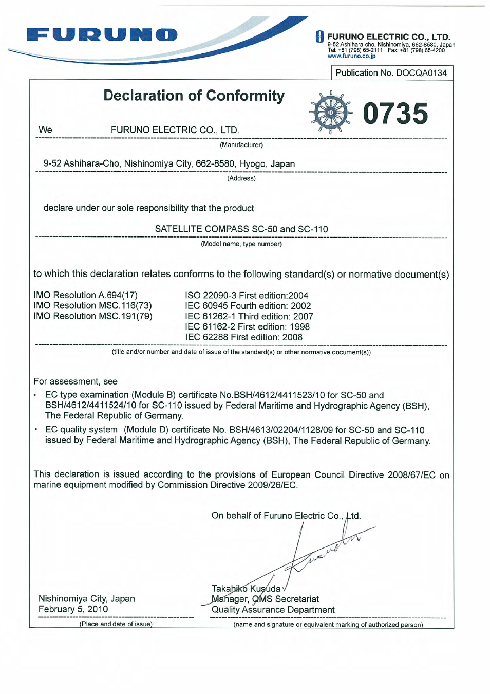 Furuno SC-110 User Manual | Page 89 / 89