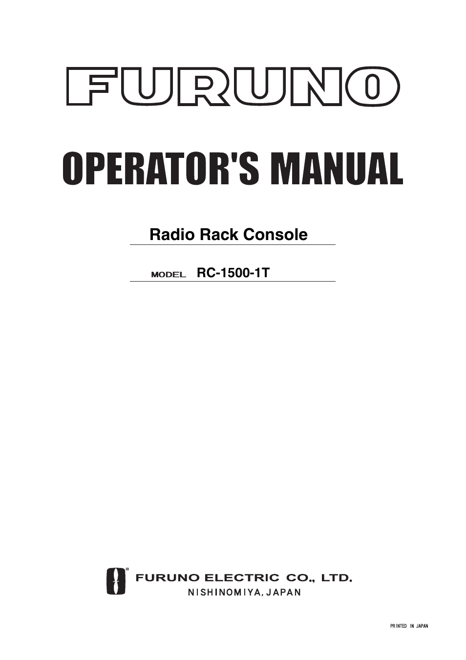 Furuno RC-1500-1T User Manual | 418 pages