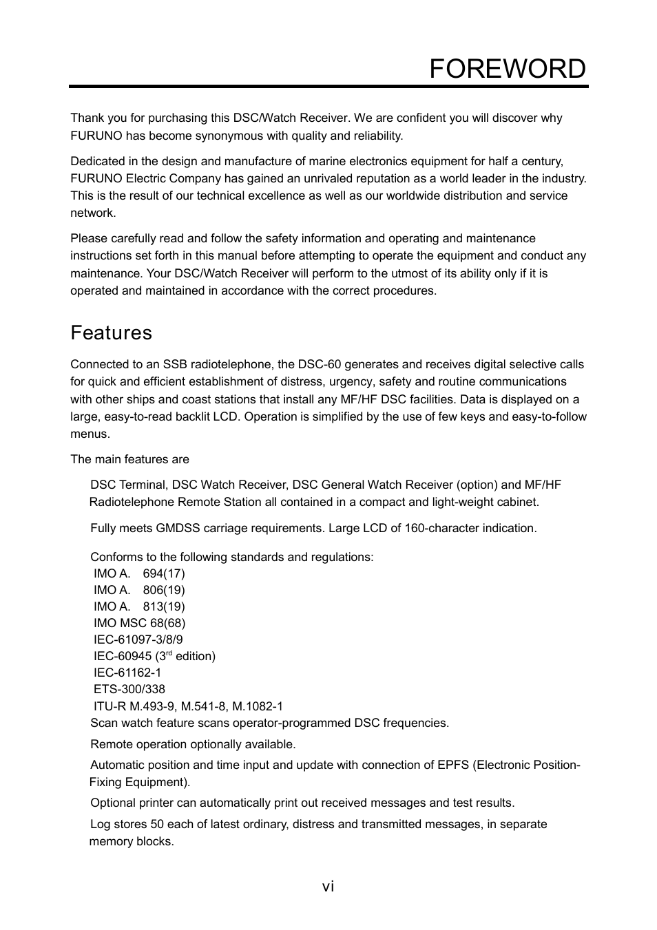 Foreword, Features | Furuno RC-1500-1T User Manual | Page 29 / 418