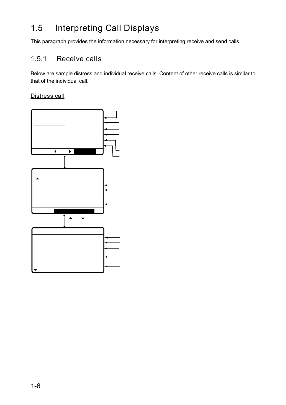 5 interpreting call displays, 1 receive calls | Furuno RC-1500-1T User Manual | Page 36 / 418