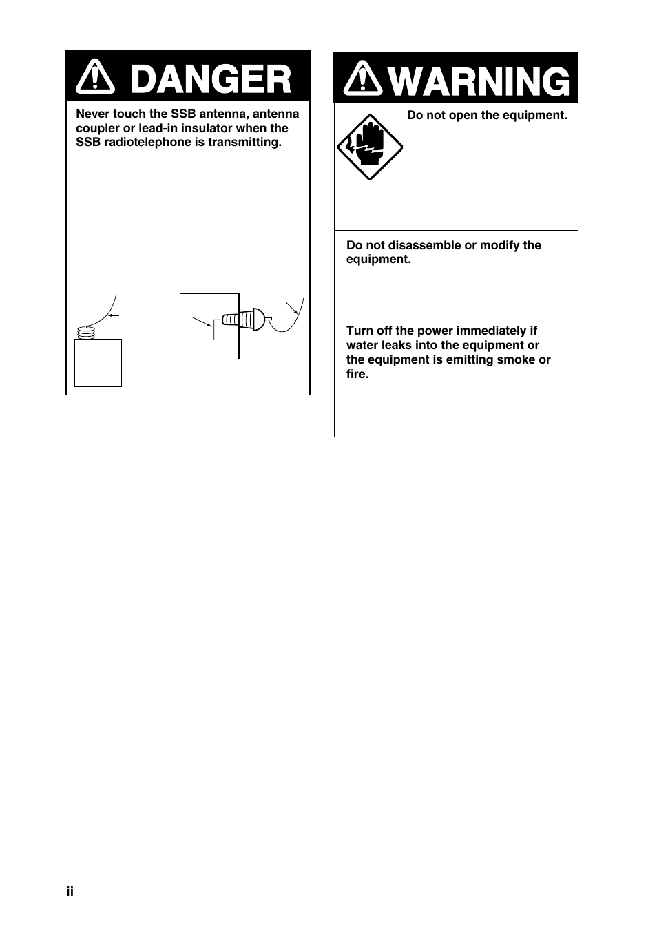 Warning, Danger | Furuno RC-1500-1T User Manual | Page 4 / 418