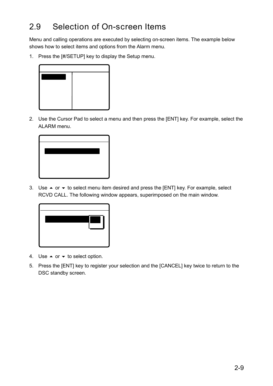 9 selection of on-screen items | Furuno RC-1500-1T User Manual | Page 49 / 418