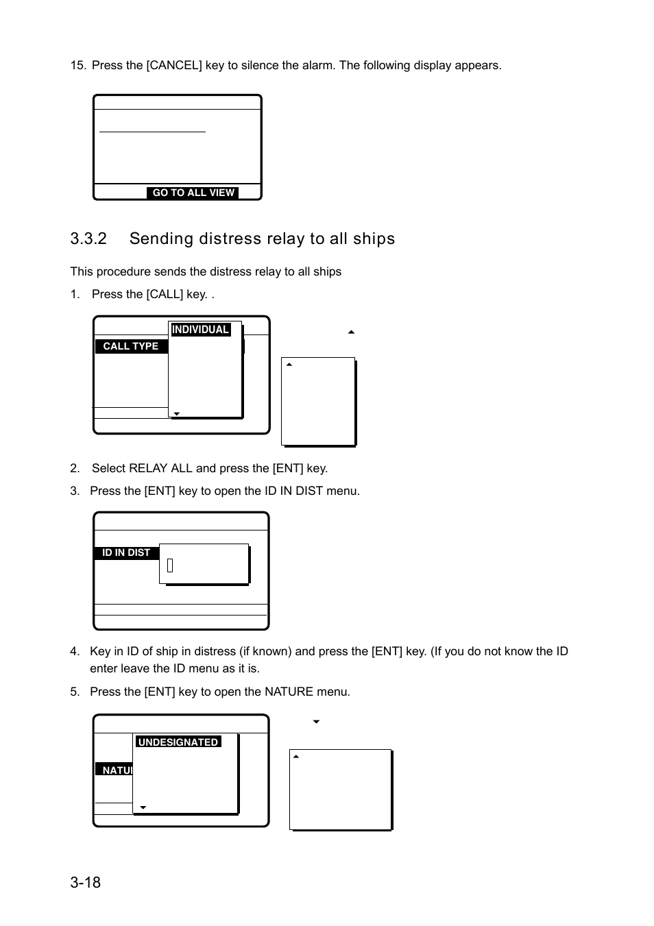 2 sending distress relay to all ships | Furuno RC-1500-1T User Manual | Page 72 / 418