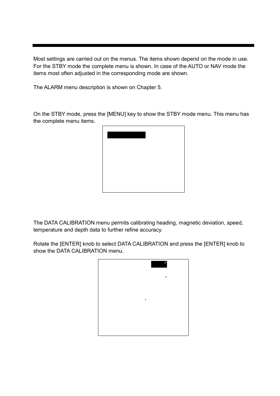 Menu operation, 1 stby mode menu | Furuno NAVpilot NAVpilot-500 User Manual | Page 38 / 73