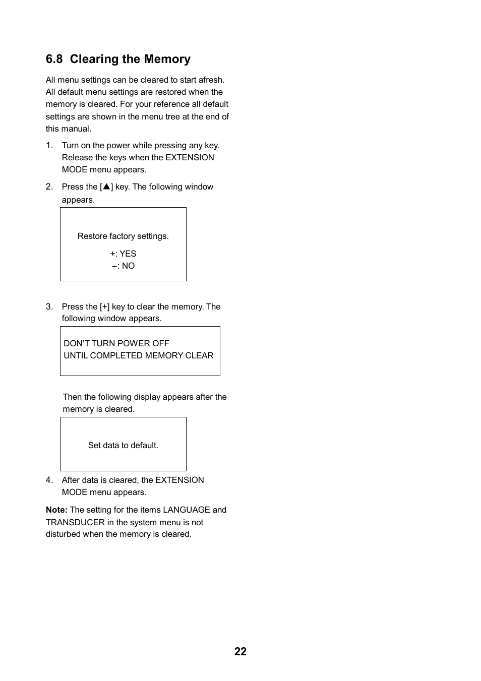 8 clearing the memory | Furuno FE-700 User Manual | Page 32 / 44