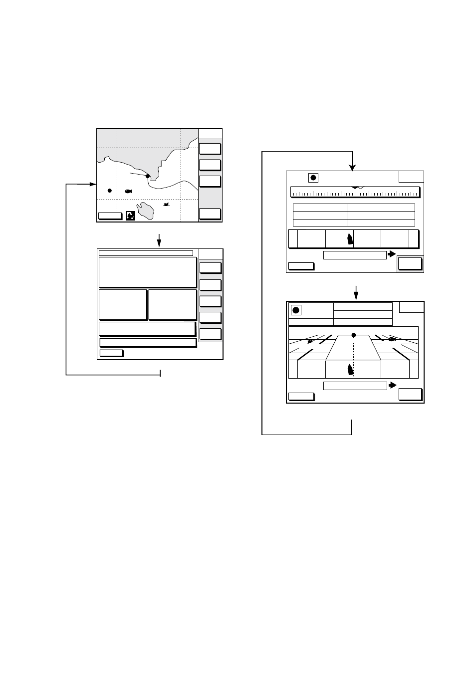 6 plotter displays, 7 steering/highway displays, Q p < 0 1 | Display modes (plotter key), Highway display, Display modes (xte/hiway key) | Furuno GP-1850WD User Manual | Page 13 / 98
