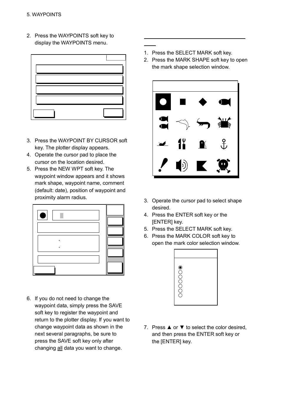 Mark shape | Furuno GP-1850WD User Manual | Page 36 / 98