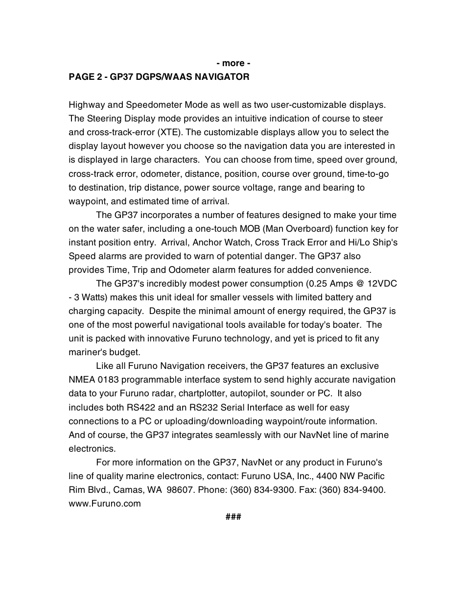 Furuno GP37 User Manual | Page 2 / 2