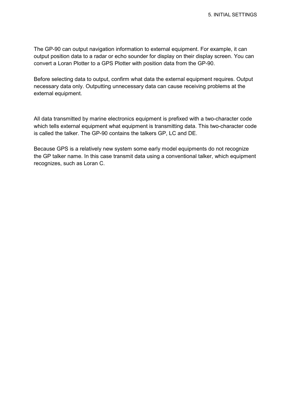 Input/output setting | Furuno GP-90 User Manual | Page 11 / 36
