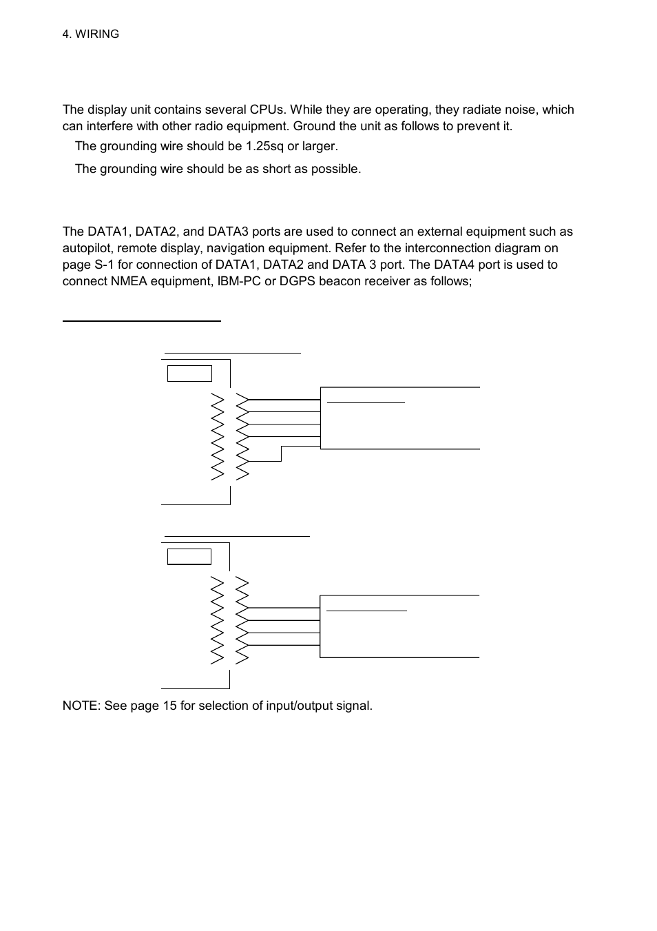 6 grounding, External equipment | Furuno GP-90 User Manual | Page 8 / 36