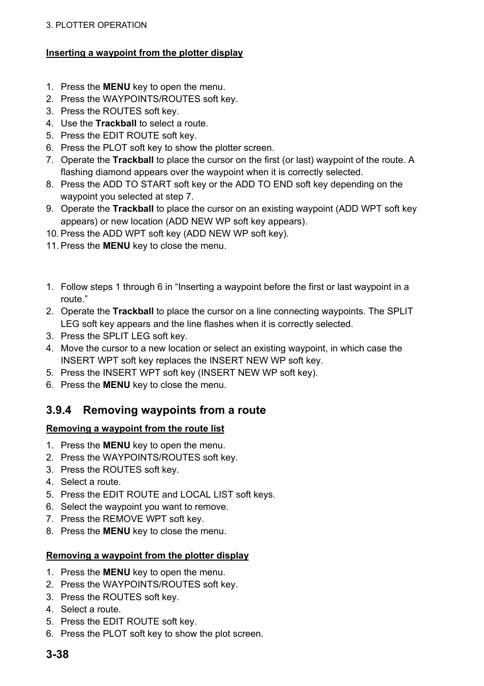 4 removing waypoints from a route | Furuno NAVNET GD-1920C User Manual | Page 103 / 239