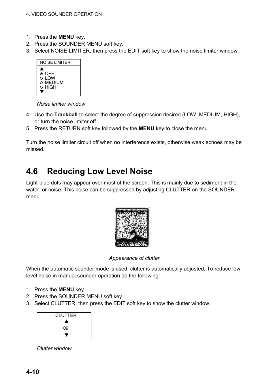 6 reducing low level noise | Furuno NAVNET GD-1920C User Manual | Page 131 / 239