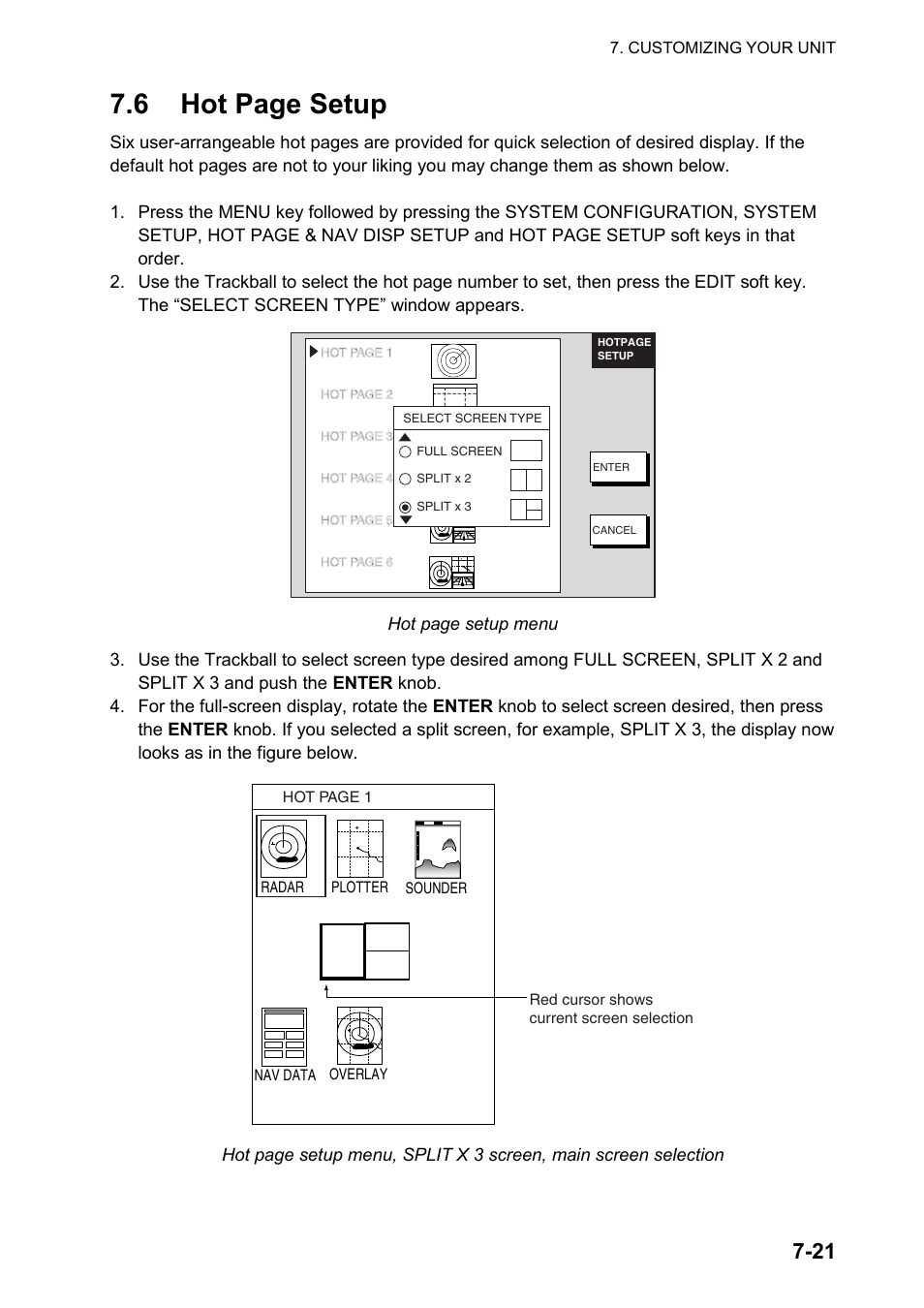6 hot page setup | Furuno NAVNET GD-1920C User Manual | Page 182 / 239