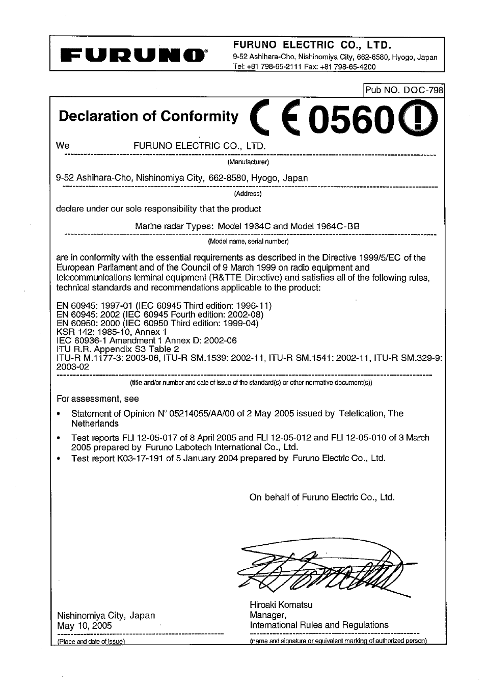 Furuno NAVNET GD-1920C User Manual | Page 239 / 239