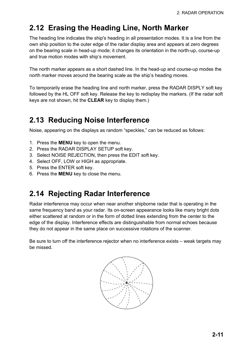 12 erasing the heading line, north marker, 13 reducing noise interference, 14 rejecting radar interference | Furuno NAVNET GD-1920C User Manual | Page 40 / 239