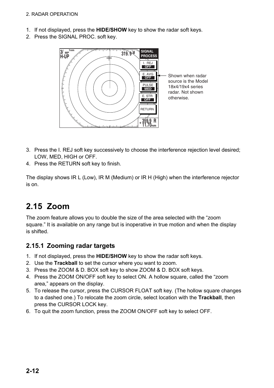 15 zoom, 1 zooming radar targets | Furuno NAVNET GD-1920C User Manual | Page 41 / 239