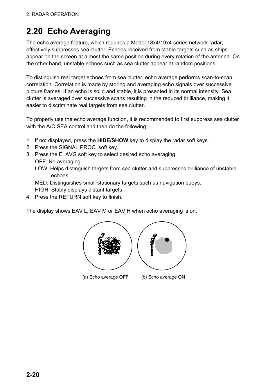 20 echo averaging | Furuno NAVNET GD-1920C User Manual | Page 49 / 239
