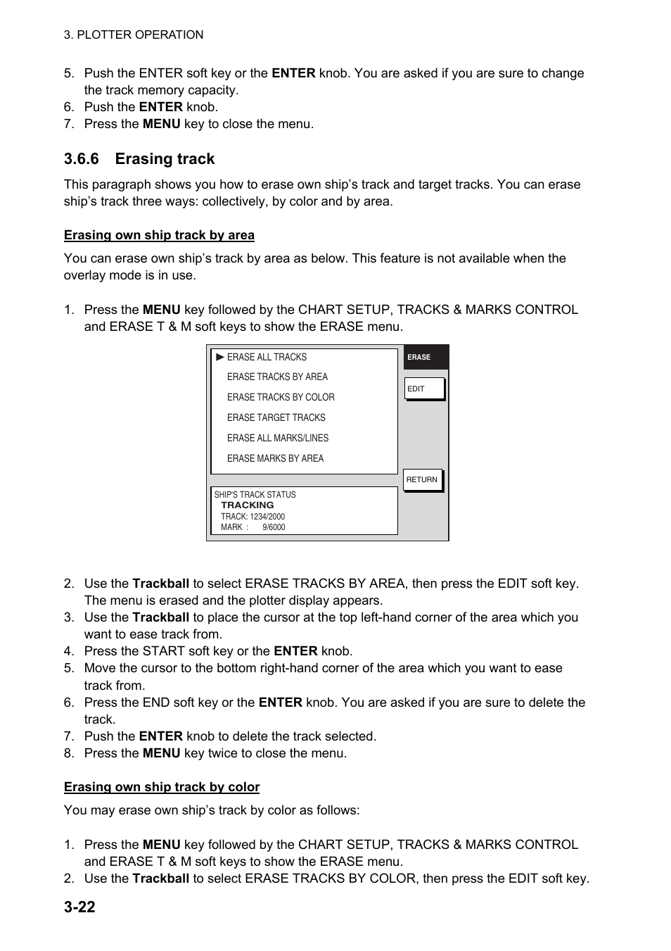 6 erasing track | Furuno NAVNET GD-1920C User Manual | Page 87 / 239