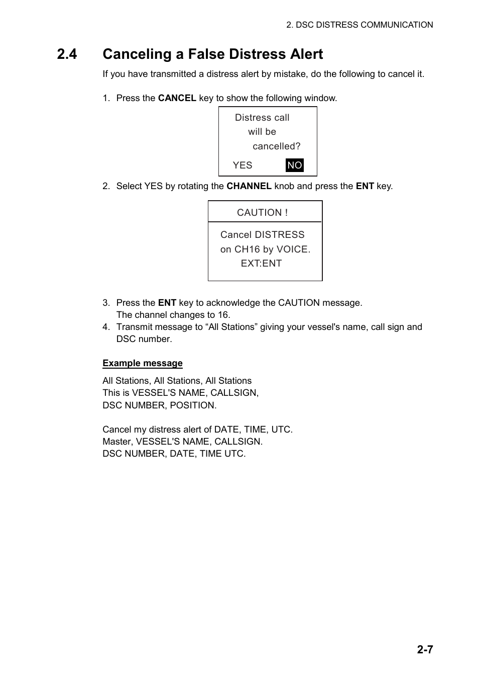 4 canceling a false distress alert | Furuno FM-8800D User Manual | Page 33 / 137