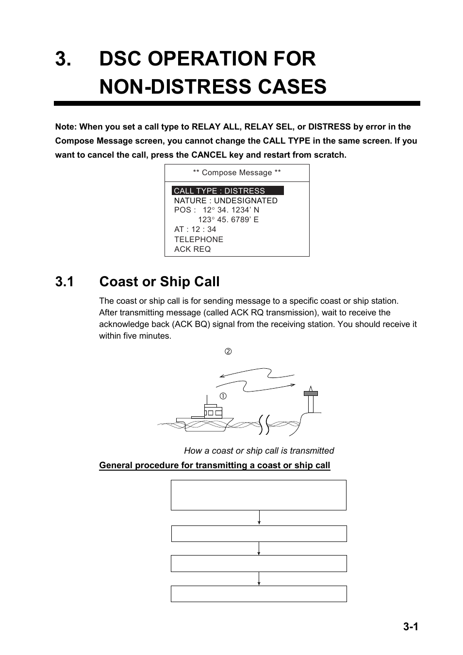 Dsc operation for non-distress cases, 1 coast or ship call | Furuno FM-8800D User Manual | Page 47 / 137