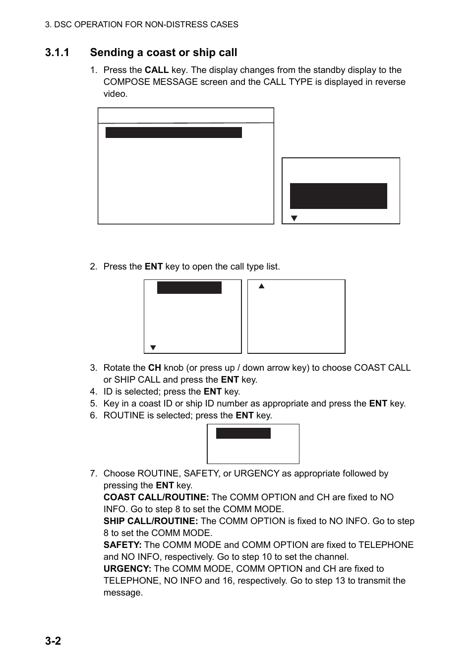 2 3.1.1 sending a coast or ship call | Furuno FM-8800D User Manual | Page 48 / 137