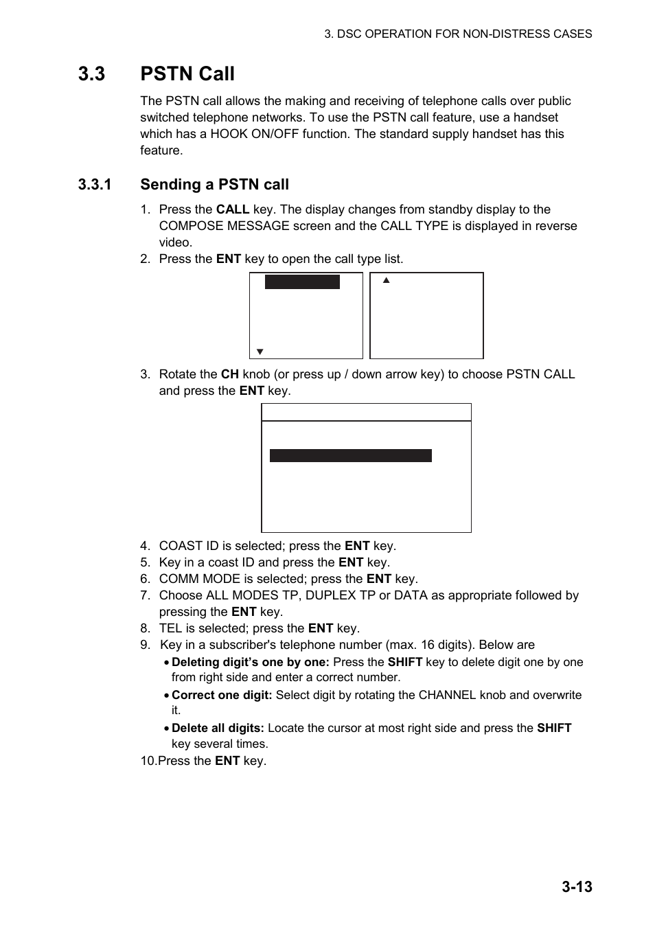 3 pstn call, 1 sending a pstn call | Furuno FM-8800D User Manual | Page 59 / 137