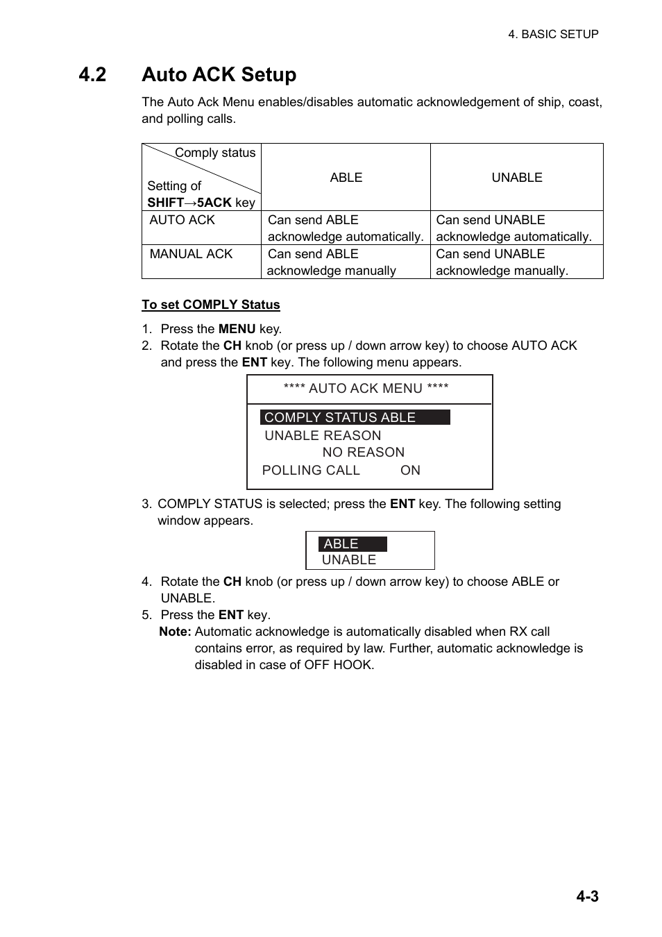 2 auto ack setup | Furuno FM-8800D User Manual | Page 79 / 137