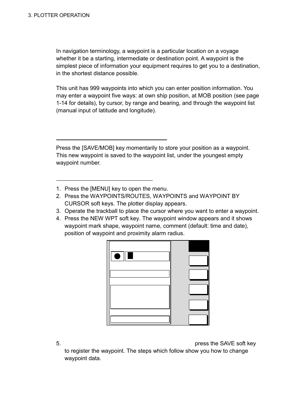 8 waypoints, 0 0 1 w p t, 1 entering waypoints | Furuno NAVNET 1823C User Manual | Page 114 / 260