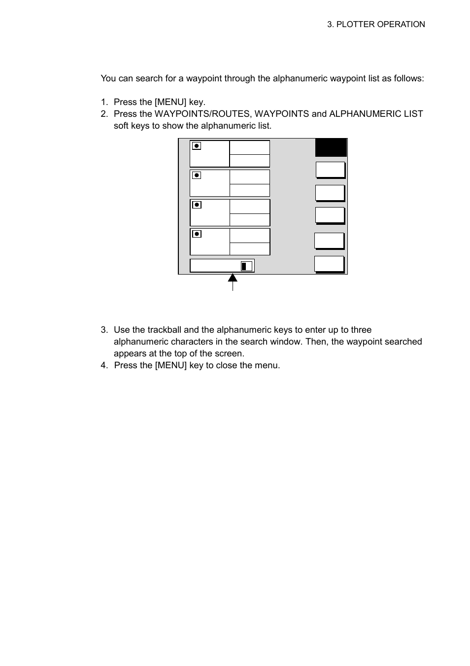 Plotter operation, Search window | Furuno NAVNET 1823C User Manual | Page 121 / 260