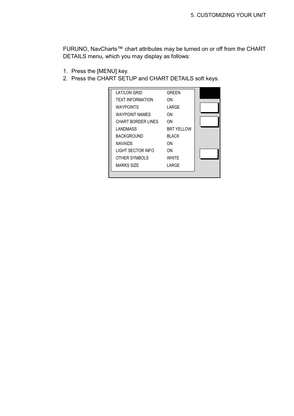 Chart attributes | Furuno NAVNET 1823C User Manual | Page 187 / 260